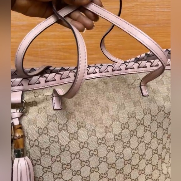 Gucci canvas bamboo tassel tote - Picture 3 of 4